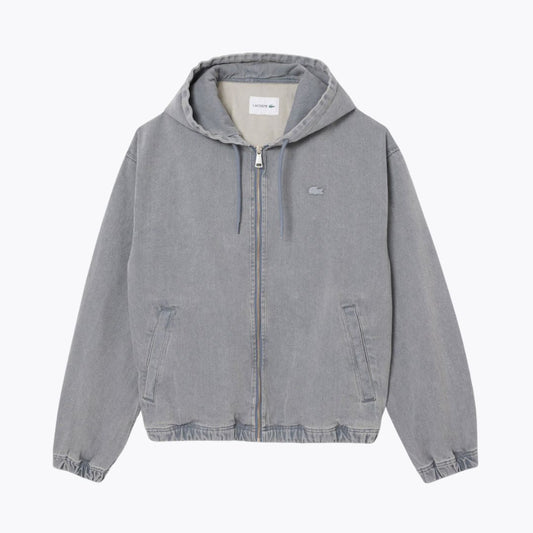 L.C Washed Effect Denim Hooded Jacket